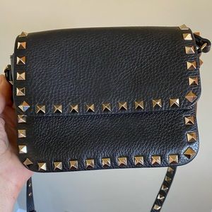 Valentino black crossbody studded bag